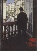 Gustave Caillebotte Young man at his window oil painting on canvas